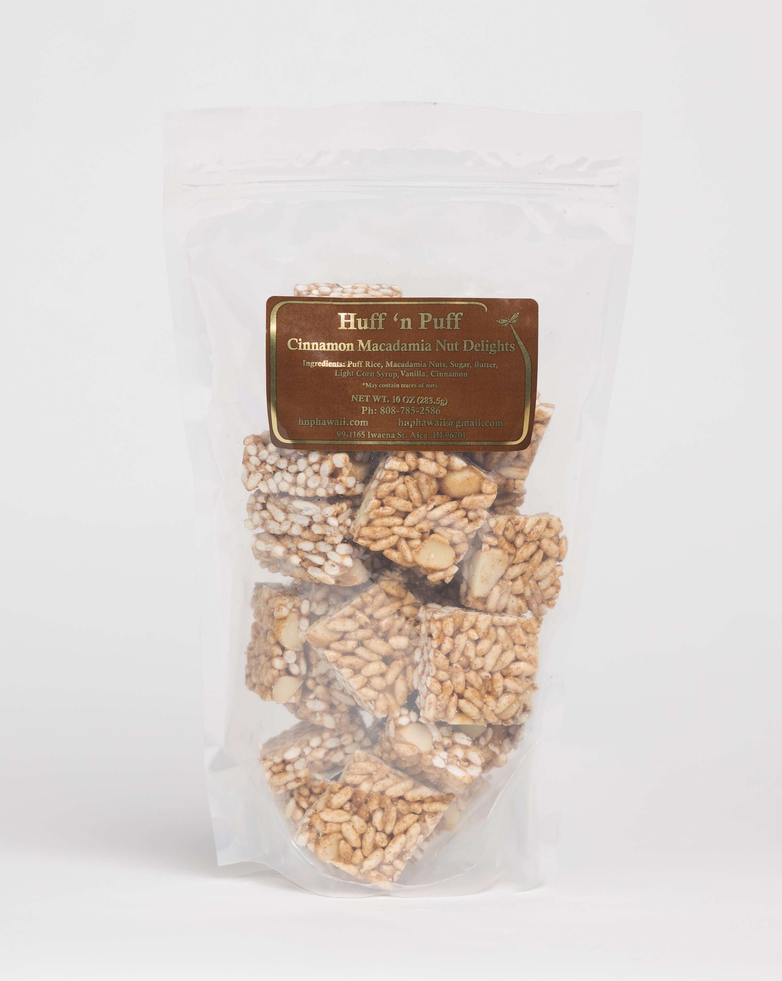 Cinnamon Macadamia Nut Puffed Rice – Sweet & Crunchy – Huff n Puff