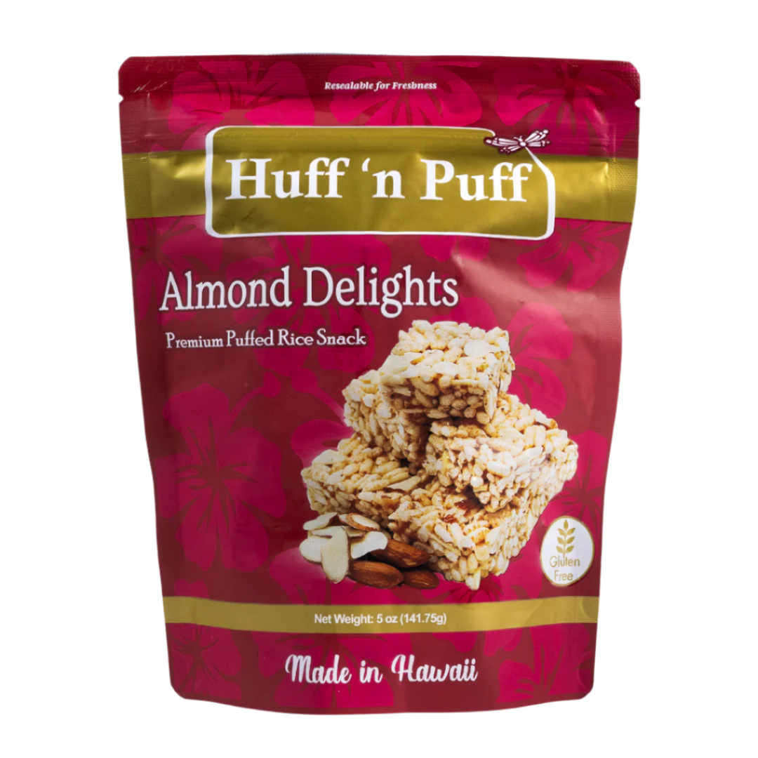 Huff n Puff Almond Flavored Puffed Rice Snacks