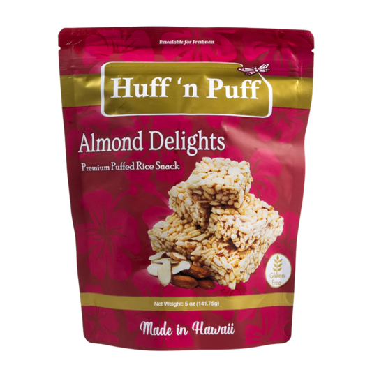 Huff n Puff Almond Flavored Puffed Rice Snacks