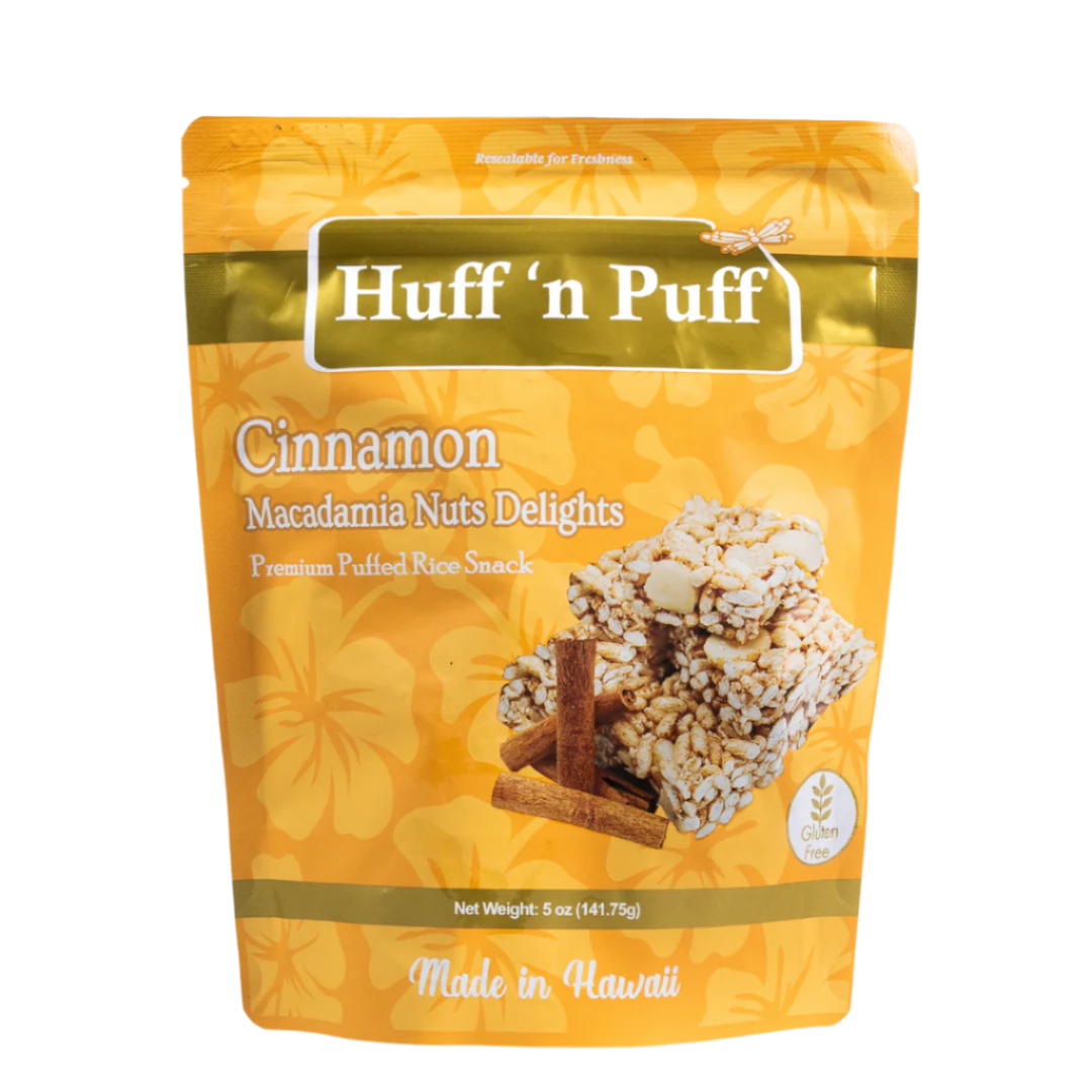 Cinnamon Macadamia Nut Puffed Rice – Sweet & Crunchy – Huff n Puff