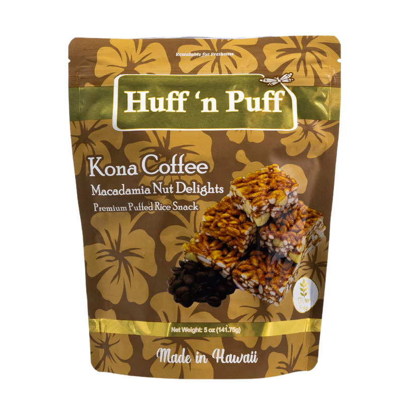 Kona Coffee Macadamia Puffed Rice – Crispy & Delicious – Huff n Puff